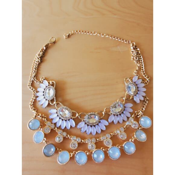 Premier Designs Womens Angelic Multi Strand Necklace Blue Crystal 2 Pc Set 20" - Picture 3 of 8